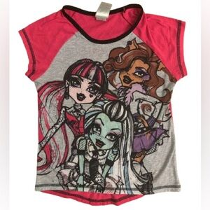 pink and grey monster high baby tee